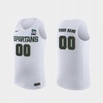 Youth Custom Michigan State Spartans #00 Nike NCAA 2019 Final-Four White Authentic College Stitched Basketball Jersey QN50J15NI